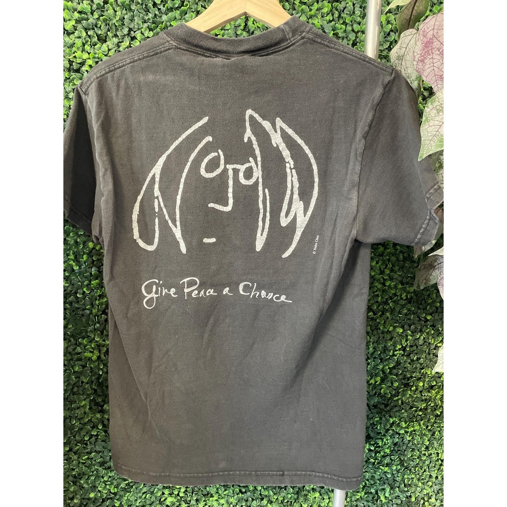vtg 90s JOHN LENNON MUSIC T-shirt small // 80s band rare tee vintage black fade